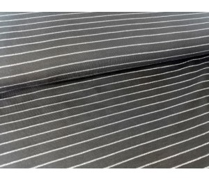 Jersey - Anthrazit Grau mit silber Lurex Ringel